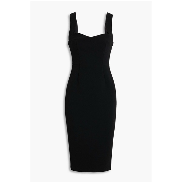 Victoria Beckham Black Bonded Crepe Cami Fitted Dress, Sz US 6/UK 10 - Picture 1 of 11